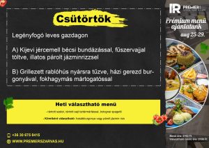 Csütörtöki menü