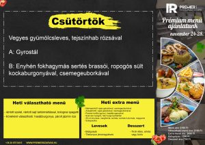 Csütörtöki menü