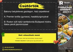 Csütörtöki menü