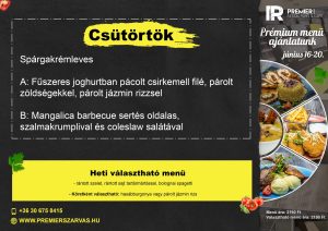 Csütörtöki menü