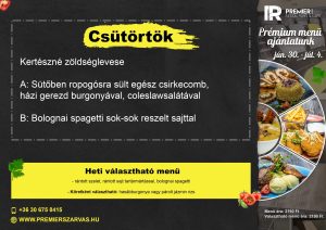 Csütörtöki menü