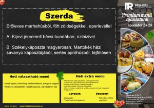 Szerdai menü