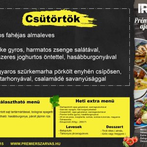 Csütörtöki menü