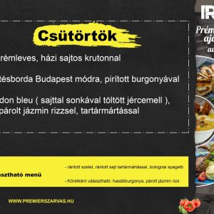 Csütörtöki menü
