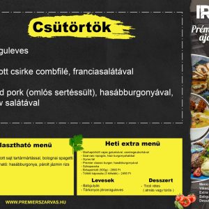 Csütörtöki menü