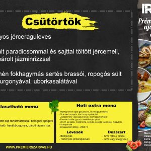Csütörtöki menü