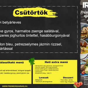 Csütörtöki menü