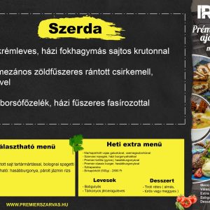 Szerdai menü